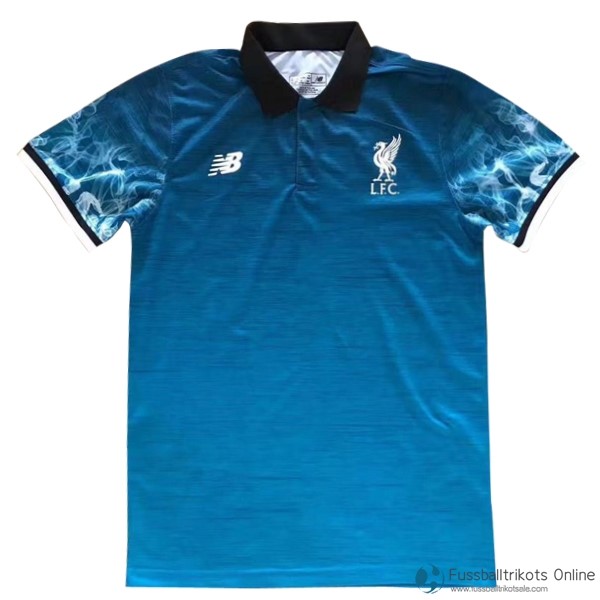 Liverpool Polo 2017-18 Blau Fussballtrikots Günstig